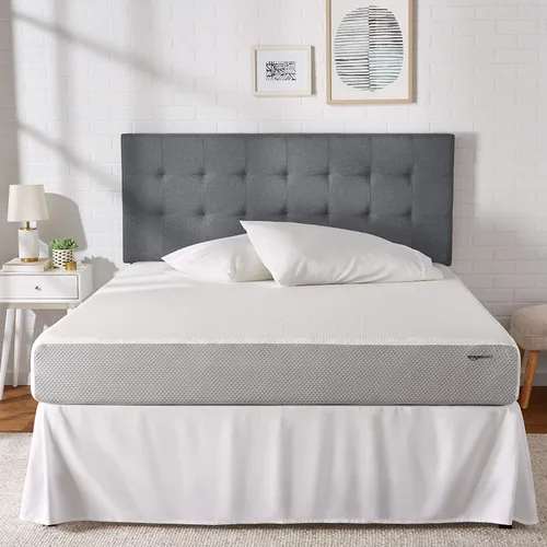 Vista 11 de Amazon Basics Colchón de espuma viscoelástica, sensación suave y mullida, 6 pulgadas, individual, blanco/gris