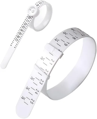 Vista 6 de HayEastdor 2 herramientas de medición de anillos y pulseras, color negro, reutilizable, universal, calibre de tamaño de anillo para dedos