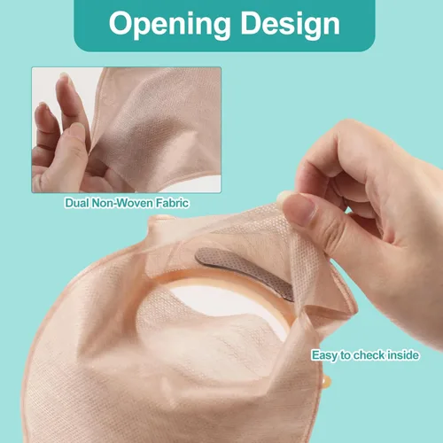 Vista 4 de Bolsas de colostomía Steawoce, 20 piezas Suministros de ostomía Bolsa de ostomía convexa de dos piezas y drenable para el cuidado de estomas por