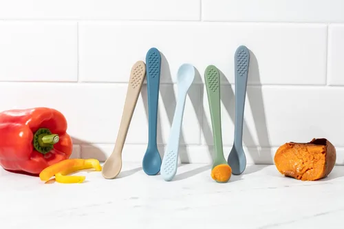 Vista 2 de Cucharas para bebés, cucharas para bebés, primera etapa, primera etapa, juego de cucharas de alimentación para bebés, apto para encías, sin BPA