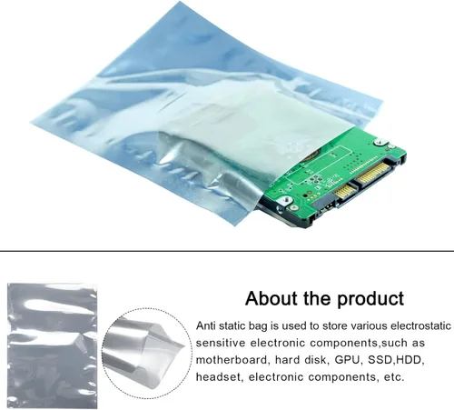 Vista 3 de Bolsas antiestáticas de protección ESD reutilizables, [para dispositivo electrónico GPU disco duro SSD HDD placa madre] - 10 x 14 pulgadas/10