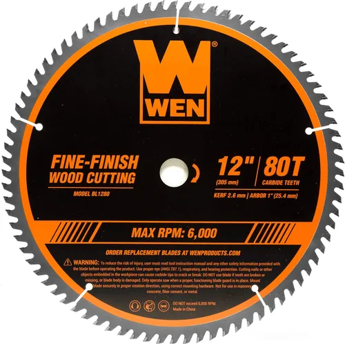 Vista 6 de WEN BL1232-2 - Juego de hojas de sierra profesional para carpintería de 12 pulgadas, 32 dientes y 80 dientes con punta de carburo, 2