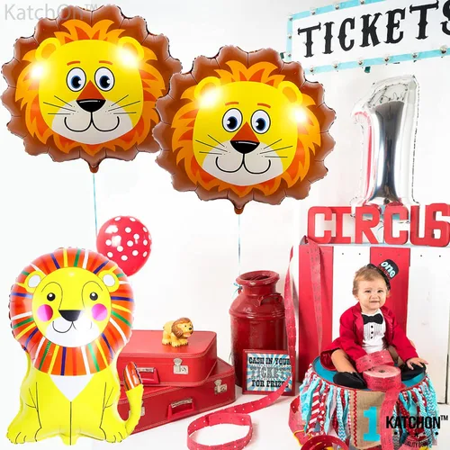 Vista 9 de Juego de globos gigantes de carnaval y globos de león, paquete de 8, globos de carnaval para decoraciones de fiestas temáticas de carnaval, globos