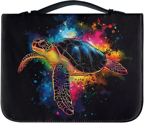 Vista 24 de Cozeyat American Flag Bible Cover Large Size Church Study Book Carrying Bag Highland Cow Bible Protective Case with Handle and Zippered Pocket for