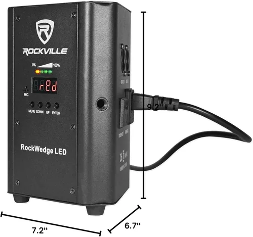 Vista 10 de 10 Rockville RockWedge LED RGBWA+batería recargable UV inalámbrica DMX Lights+Bag