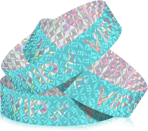 Vista 19 de Teling Paquete de 500 pulseras VIP de plástico para fiestas, pulseras de plástico personalizadas para eventos, pulseras resistentes al rasgado