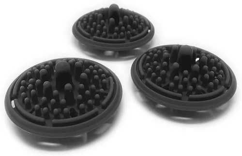 Paint Puck Limpiador de pinceles (paquete de 3, negro) - Inserto de silicona reutilizable con succión y protuberancias para limpiar pinceles