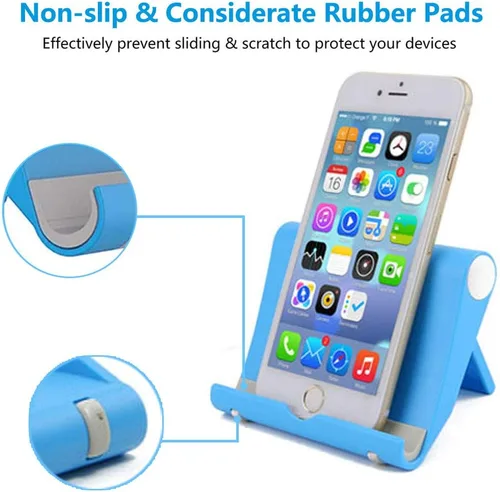 Vista 3 de VOVIGGOL Paquete de 4 soportes para teléfono celular para escritorio, soporte plegable para teléfono celular, soporte ajustable para tableta