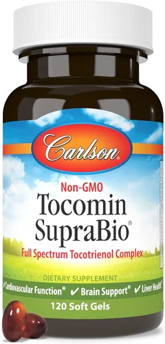Vista 5 de Carlson - Tocomin SupraBio, Complejo de Tocotrienol de Espectro Complejo, Tocotrienoles sin OMG, Alfa, Beta, Gamma, Delta, 120 cápsulas blandas