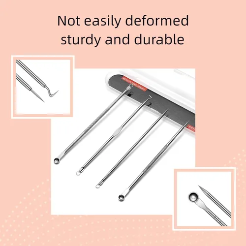 Vista 6 de Herramientas profesionales para eliminar puntos negros, kit de eliminación de acné extractor, herramienta para reventar espinillas, clip