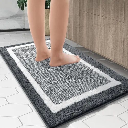 Vista 15 de OLANLY Alfombras de baño 30x20, tapete de baño de microfibra extra suave y absorbente, antideslizante, lavable a máquina, secado rápido, alfombra