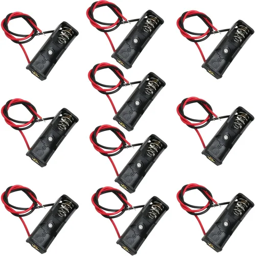 10PCS 12V 23A soporte de batería, caja de batería con cables de plomo, color negro