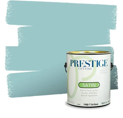 Vista 84 de Prestige Paints - Pintura exterior e imprimación en uno, 1 galón, plano, coincidencia comparable con Behr Misty Isle, P500-N-MQ5-62