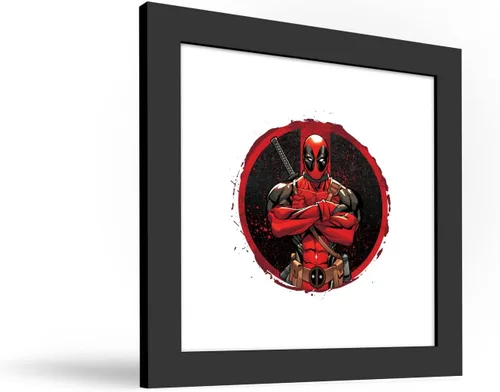 Vista 2 de Trends International Gallery Pops Marvel Comics Deadpool - Póster de pared con insignia de brazos cruzados, 12 x 12 pulgadas, versión enmarcada