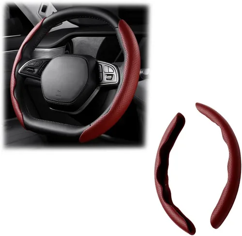 Vista 27 de LoyaForba Funda universal para volante de automóvil, protector universal de cuero segmentado de 15 pulgadas, antideslizante y suave, transpirable