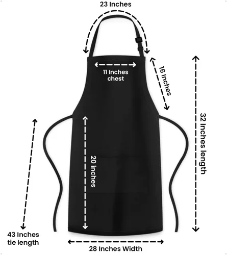 Vista 7 de Avalon Kitchen Premium Chef Apron - Waterdrop Resistant 100% Polyester Adjustable Kitchen Aprons for Men Bulk Aprons