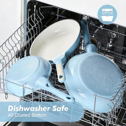 Vista 4 de SENSARTE - Sartén antiadherente de cerámica de 8 pulgadas, sartén saludable no tóxica, sartén para tortilla compatible con inducción con mango