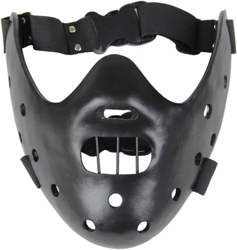 Vista 4 de nezababy Hannibal Lecter Máscara Cosplay El Silencio de los Corderos Media Cara Asesino de Resina