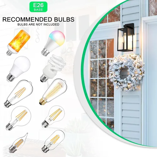 Vista 6 de MAXvolador Linterna de Pared para Exteriores, Aplique de Pared Resistente al Agua, Luz Montada en Pared Negra Antióxido con Vidrio Transparente