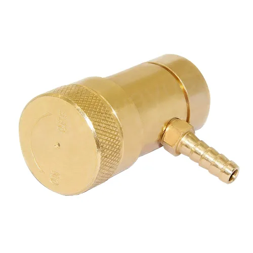 Vista 5 de Joywayus Válvula de tanque regulador de oxígeno de latón macizo para tanques desechables con ajuste de púas de 1/4