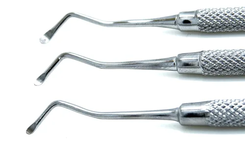 Vista 2 de 3 piezas excavadoras 17w, 18w, 19w cuchara 1.2/0.049 in, 0.059 in, 0.079 in instrumentos restauradores dentales