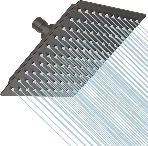Vista 17 de BESy Cabezal de ducha de lluvia de 6 pulgadas, cabezal cuadrado de lluvia de 6 pulgadas y regadera de baño de acero inoxidable de alta presión