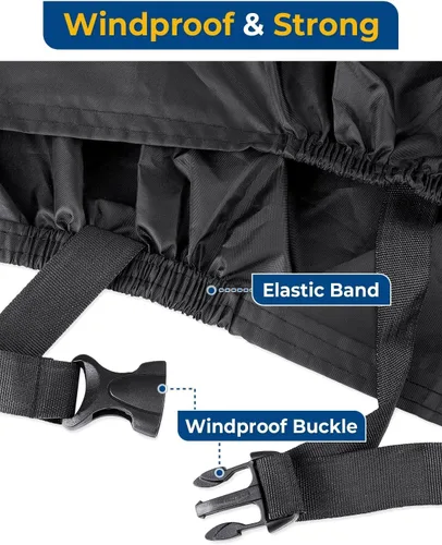 Vista 4 de Viaky Funda de bicicleta para dos bicicletas, cubierta de lluvia para bicicleta de carretera de montaña con orificio de bloqueo, impermeable al aire