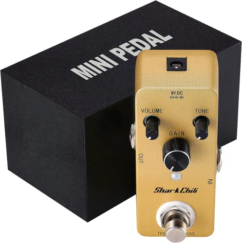 Vista 6 de SharkChili Fuzz Single Effect True Bypass para guitarra eléctrica Overdrive (sin fuente de alimentación)