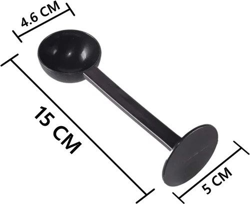 Vista 3 de Cuchara medidora de café expreso de 0.35 oz, cuchara de café de plástico para café molido, té y sal con parte inferior prensada, 5.9 x 1.9 pulgadas