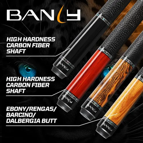 Vista 4 de Banly Carbon Fiber Pool Cue Stick 12.5mm Time Crystal Tip, Low Deflection Pool Cue Professional Billiard Cue Sticks with Gift Box