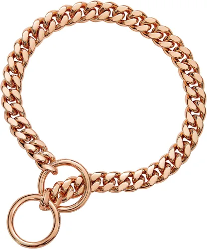 Vista 7 de txprodogchains Collar de Cadena de Oro para Perro de 18K, Cadena de Eslabones Cubanos de 10MM, Cadena de Metal de Acero Inoxidable, Collar