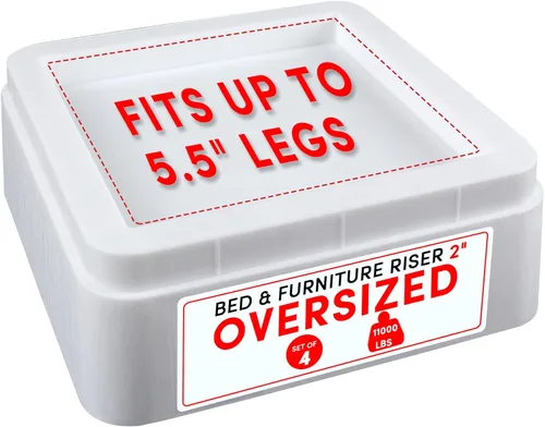 DEDU Elevadores de cama de gran tamaño, resistentes, apilables, paquete de 4, elevadores de muebles para sofás de 2 pulgadas o 4 pulgadas, soporta