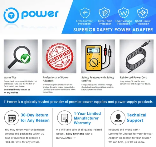 Vista 5 de T-Power - Cargador de 9 V para Dunlop Crybaby 535Q Multi Wah ECB-003 ECB003 Cry Baby GCB-95 MXR Black Label Chorus, MXR Boost, LINEDRIVER VOX