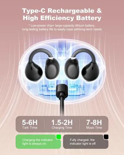 Vista 6 de Auriculares de traducción AI en tiempo real, 163 acentos e idiomas, audífonos de traducción de oído abierto 3 en 1 para aprendizaje de viajes