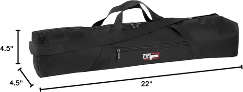 Vista 8 de VidPro TC-22 Estuche de transporte con cremallera de 22 pulgadas de largo con correa para el hombro y asa de transporte para visores, trípodes