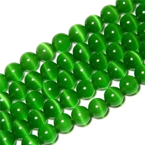 Vista 35 de Cuentas de Ojo de Gato Negro, Redondas de 6 mm, Piedras Preciosas Semipreciosas Sueltas para Fabricación de Joyas (63-66 piezas/cadena)