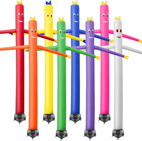 Vista 7 de Cloud 9 Hombre de tubo inflable con soplador, marioneta de aire bailarín rosa de 20 pies con brazos que agitan