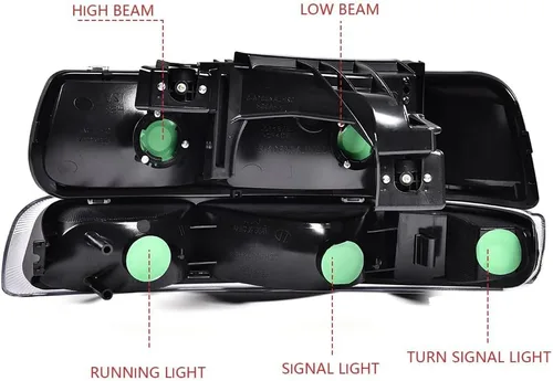 Vista 9 de G-PLUS Conjunto de faros, compatible con Chevy Silverado 1999 2000 2001 2002/Se ajusta a Suburban Tahoe 2000-2006 Faros delanteros de parachoques