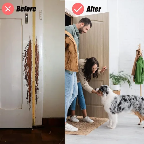 Vista 7 de Protector de puerta contra arañazos de perros, protector de vinilo transparente para puerta de perro resistente antigarras para muebles de ventana