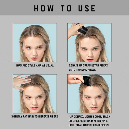 Vista 7 de Ustar Fibras de construcción del cabello para adelgazar el cabello, 0.97 oz, color gris, oculta la pérdida de cabello al instante, aspecto más