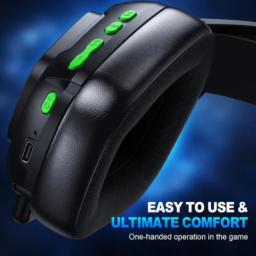 Vista 5 de 2.4GHz Wireless Gaming Headset for PS5/4, PC, Low-Latency Bluetooth Gaming Headphones with Stereo Sound, Noise Canceling Mic, Lunar Black