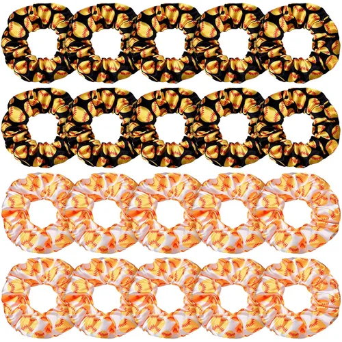 Vista 8 de WILLBOND 20 coleteros deportivos de baloncesto para el cabello, regalos de baloncesto, bandas elásticas de satén de seda para mujer, accesorios