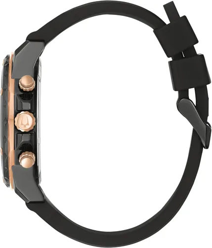 Vista 2 de Bulova Correa de silicona para hombre de cuarzo Marine Star Series A Negro Correa de silicona negra con cronógrafo Marine Star
