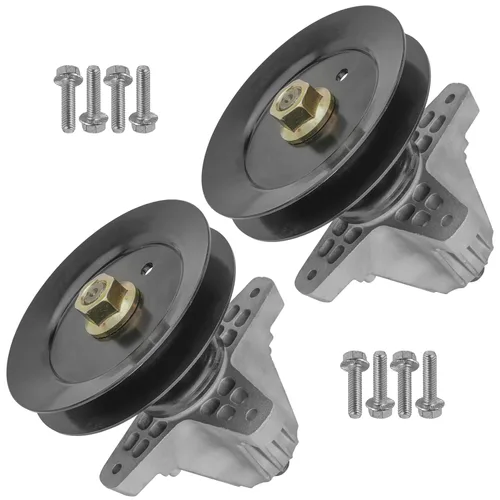 Caltric Conjunto de 2 husillos con polea cubierta de 54 pulgadas compatible con Cub Cadet XT1-GT54 XT2-GX54