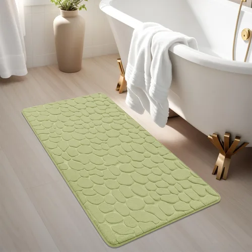 Vista 6 de YIHOUSE Alfombra de espuma viscoelástica, tapetes de baño de adoquines, superabsorbentes de agua, lavables a máquina, para pasillo, dormitorio