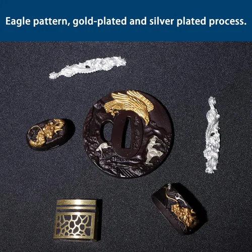 Vista 2 de entez Espada samurái hecha a mano, espada Katana real, afilada, espiga completa, de alta dureza, hoja de acero de Damasco, auténtica katana