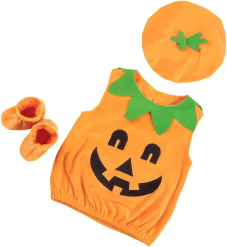 SOIMISS 1 juego de lindos conjuntos de ropa para niñas, trajes para niños, disfraz de fiesta de Halloween, disfraz de calabaza para niños