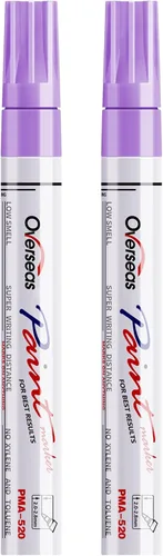 Vista 8 de Rotuladores de pintura permanentes plateados, paquete de 2 marcadores metálicos a base de aceite, punta media, secado rápido e impermeable