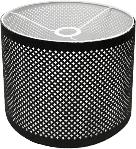 Vista 2 de Royal Designs, Inc. Do It Yourself Drum Hardback Lamp Shade with Stencil Design, UNO Drop Fitter, HB-644U-8BLK-2, Black, 8 x 8 x 8, Pack of 2