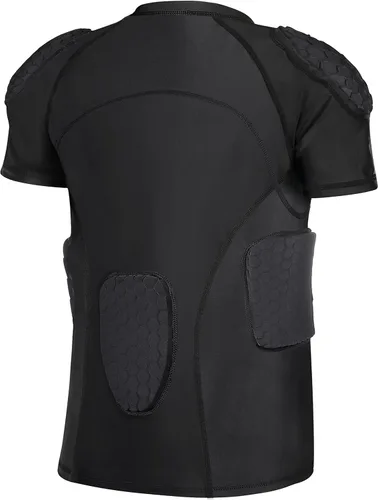 Vista 2 de TUOYR Camiseta de compresión acolchada con protector de pecho para camiseta de fútbol y paintball